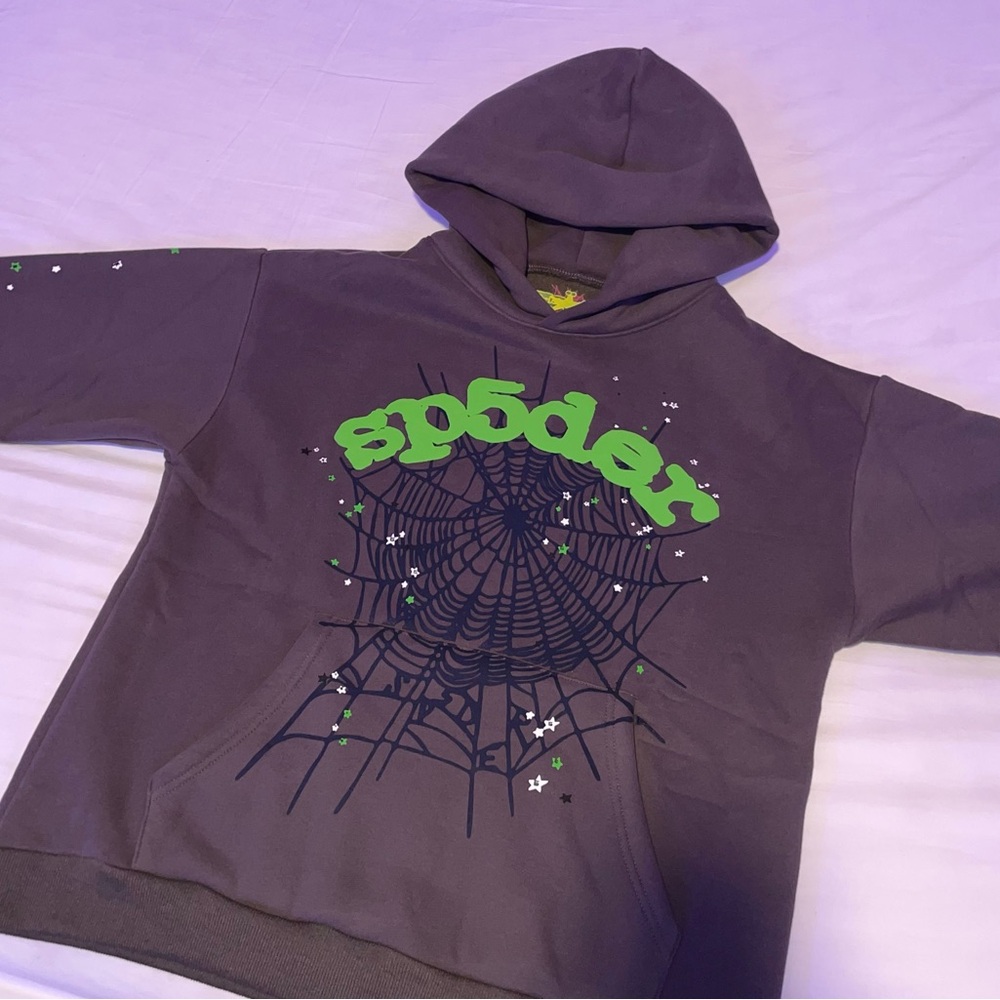 Spider (Sp5der) Gray and Green Hoodie Sizes Small and XL